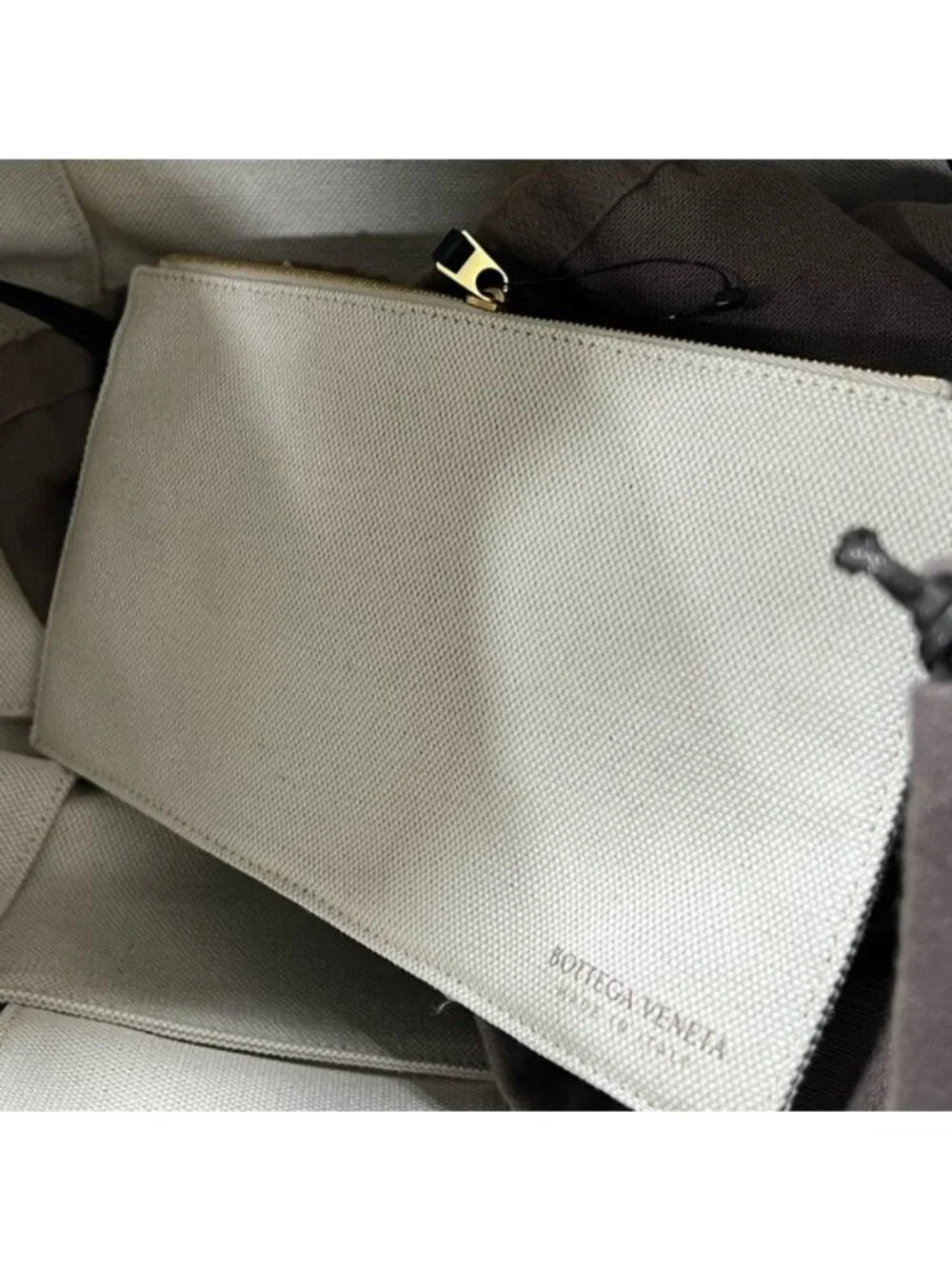 Bottega Veneta Arco Tote Naturale Beige Black Gold